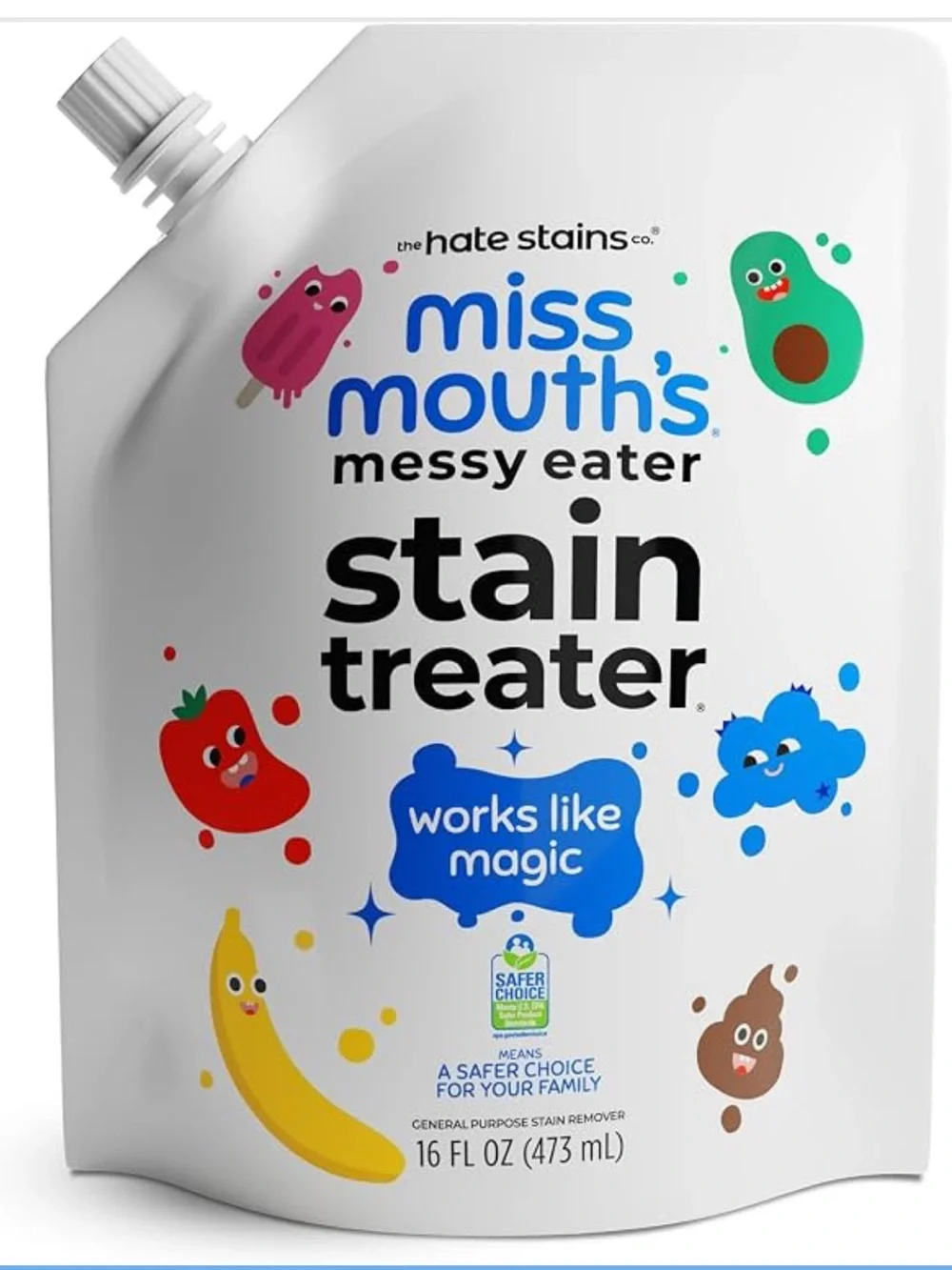 Miss Mouth's Messy Eater Refill, Laundry Stain Remover, 16 Oz Pouch